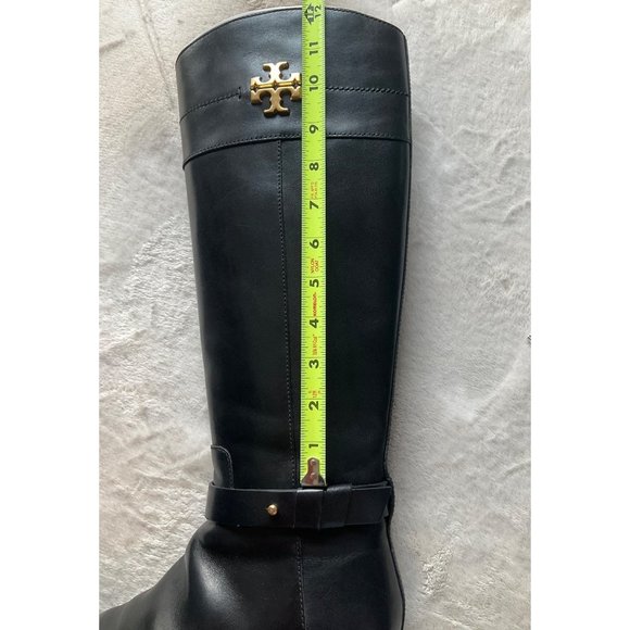 Tory Burch Everly Black Logo Knee High Leather Riding Boots size 7M - Picture 11 of 16